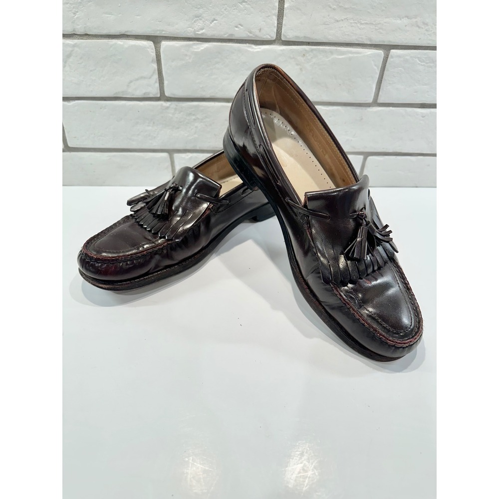 SAS Men's Burgundy‎ Leather Tassel Loafer Dress Shoes Size 9